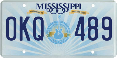 MS license plate OKQ489