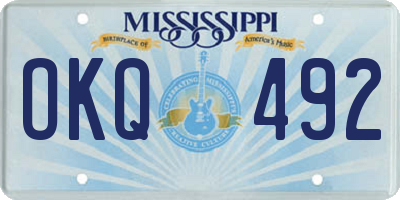 MS license plate OKQ492