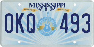 MS license plate OKQ493