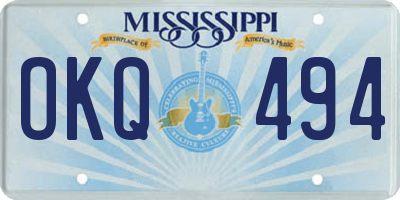 MS license plate OKQ494