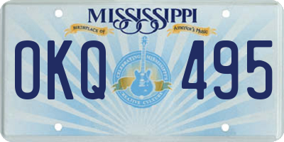 MS license plate OKQ495