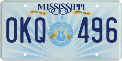 MS license plate OKQ496