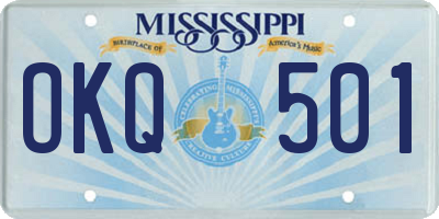 MS license plate OKQ501
