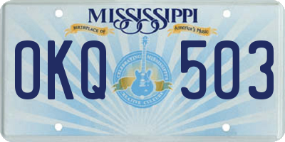 MS license plate OKQ503