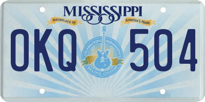 MS license plate OKQ504