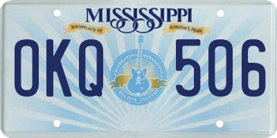 MS license plate OKQ506