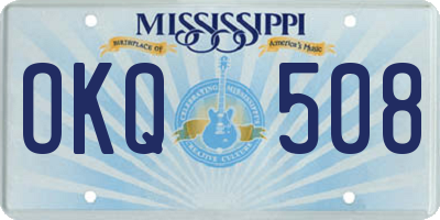 MS license plate OKQ508