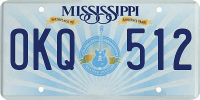 MS license plate OKQ512