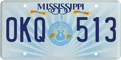 MS license plate OKQ513