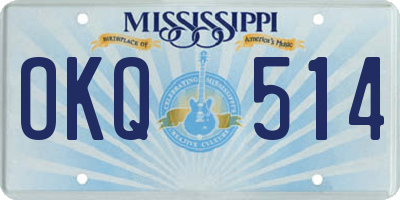 MS license plate OKQ514