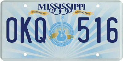 MS license plate OKQ516