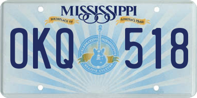 MS license plate OKQ518