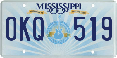 MS license plate OKQ519
