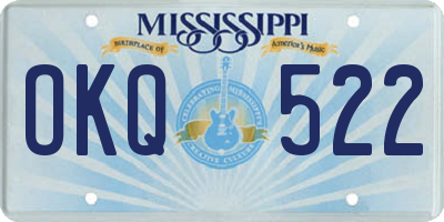 MS license plate OKQ522