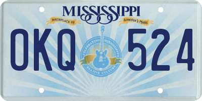 MS license plate OKQ524