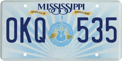 MS license plate OKQ535