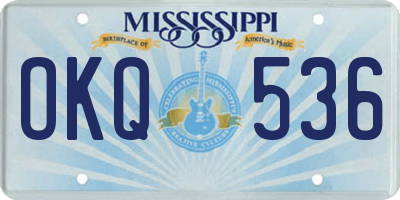 MS license plate OKQ536