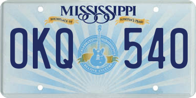 MS license plate OKQ540