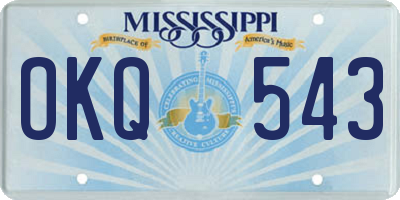 MS license plate OKQ543