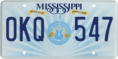 MS license plate OKQ547