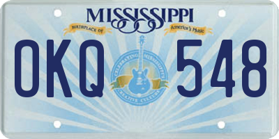 MS license plate OKQ548