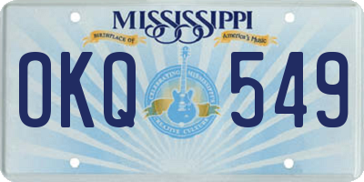 MS license plate OKQ549