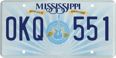 MS license plate OKQ551