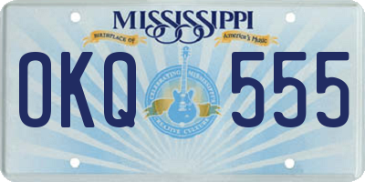 MS license plate OKQ555
