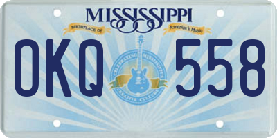 MS license plate OKQ558