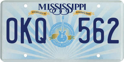 MS license plate OKQ562