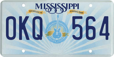 MS license plate OKQ564