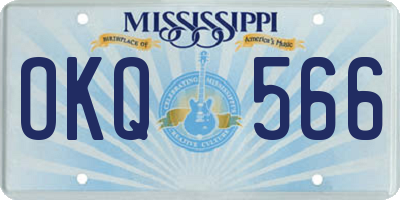 MS license plate OKQ566