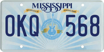MS license plate OKQ568
