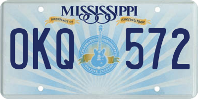 MS license plate OKQ572