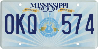 MS license plate OKQ574