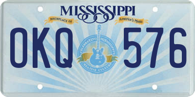 MS license plate OKQ576