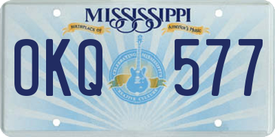 MS license plate OKQ577