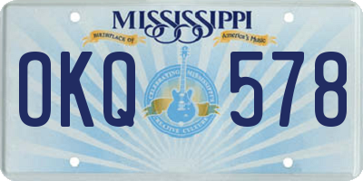MS license plate OKQ578