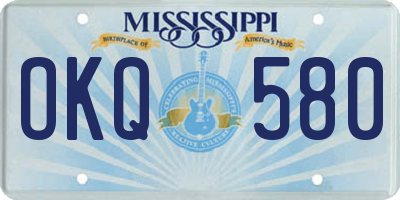 MS license plate OKQ580