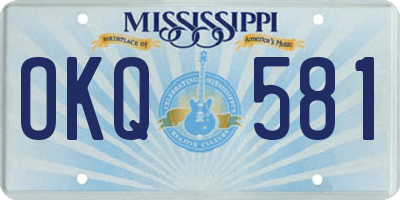 MS license plate OKQ581