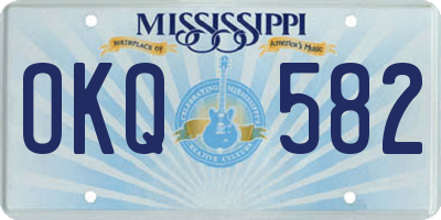 MS license plate OKQ582