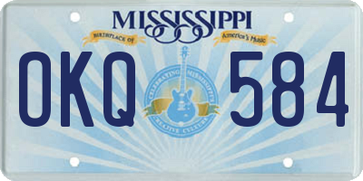 MS license plate OKQ584
