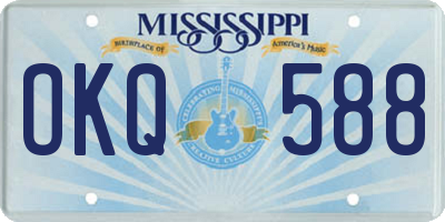MS license plate OKQ588