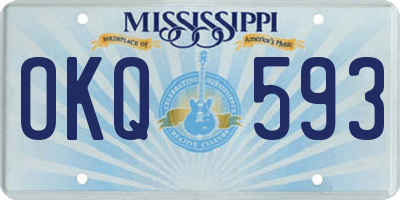MS license plate OKQ593