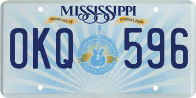 MS license plate OKQ596