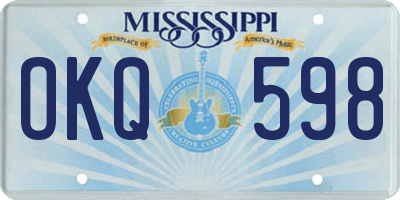 MS license plate OKQ598