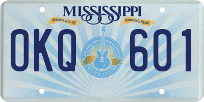MS license plate OKQ601