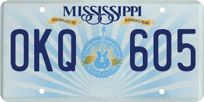 MS license plate OKQ605