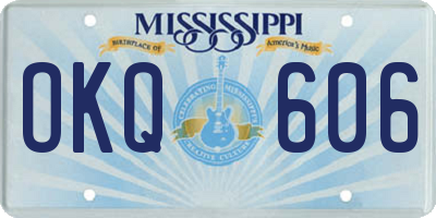 MS license plate OKQ606