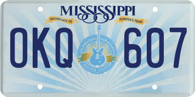 MS license plate OKQ607